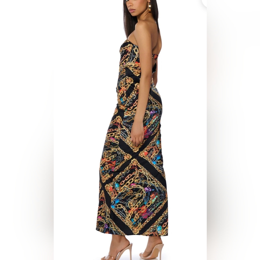 Akira NWT Gorgeous Satin Maxi Dress - Picture 5 of 11